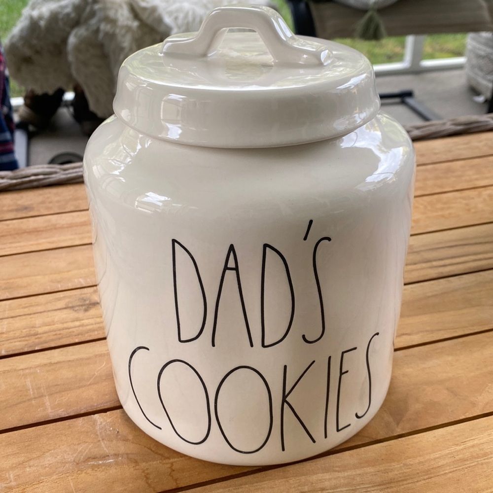 Rae Dunn Cream Ceramic 'Dad's Cookies' Canister